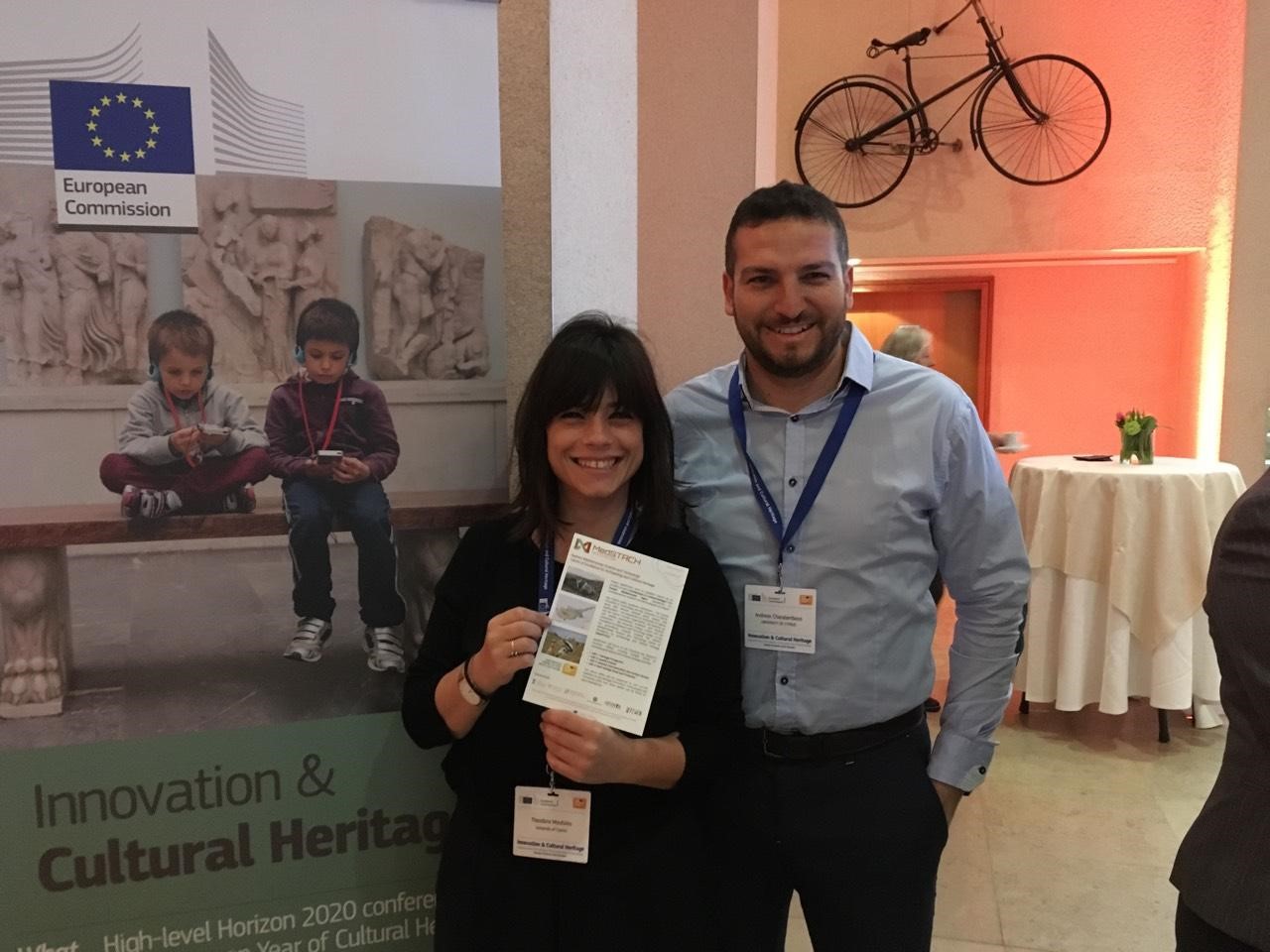 Drs. Theodora Moutsiou and Andreas Charalambous delegates of MedSTACH at the Innovation & Cultural Heritage High-level Conference in Brussels, 20 March 2018.