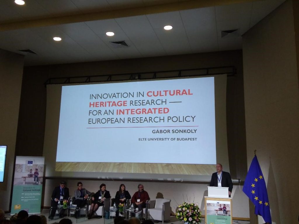 Prof. Gábor Sonkoly of the Panel for European Heritage Label, giving the keynote lecture at the Innovation & Cultural Heritage High-level Conference in Brussels, 20 March 2018.